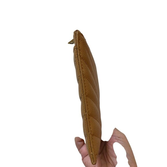 Saint Laurent Monogram Quilted Leather Bill Pouch Wallet Dune - Picture 3 of 10